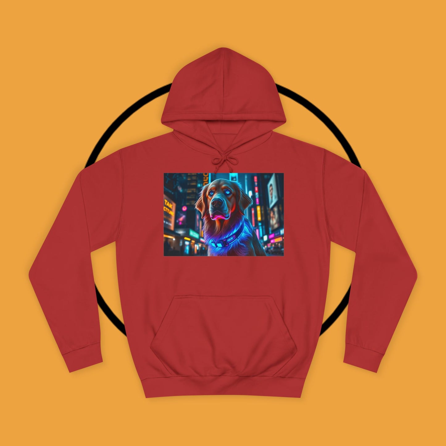Neon City Lights – Futuristic Urban Dog Hoodie - Unisex Hoodies