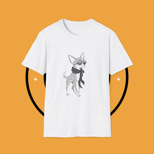 🕶️ Cool Chihuahua Sunglasses T-Shirt - Stylish Dog Aviator Scarf Tee | Hipster Pet Fashion Shirt 🕶️