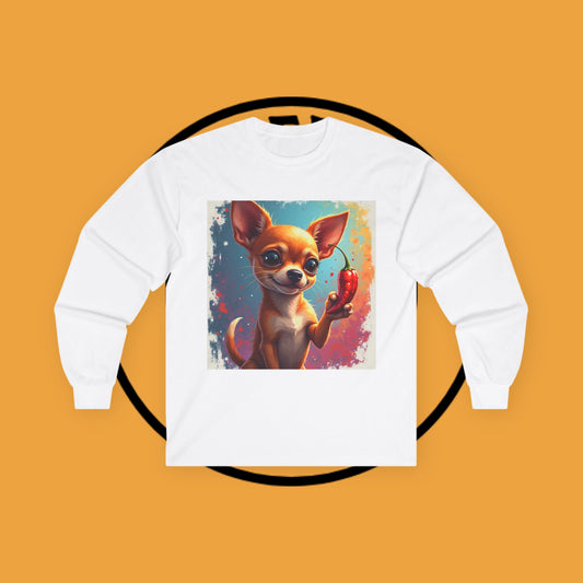 🌶️ Spicy Chihuahua Long Sleeve Tee - Premium Digital Art Design