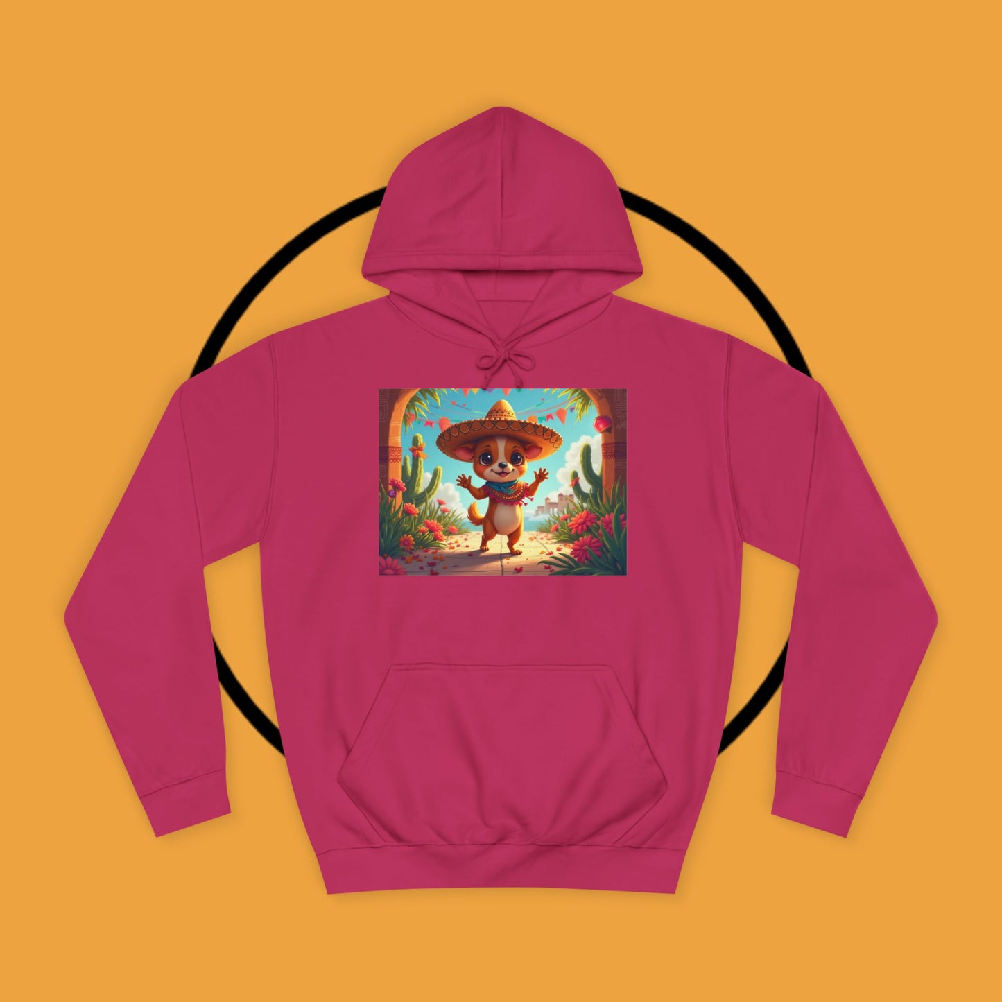 "Mexican Sombrero Chihuahua Hoodie | Fiesta Dog Celebration Wear | Authentic México Desert Art | Cinco de Mayo Gift"