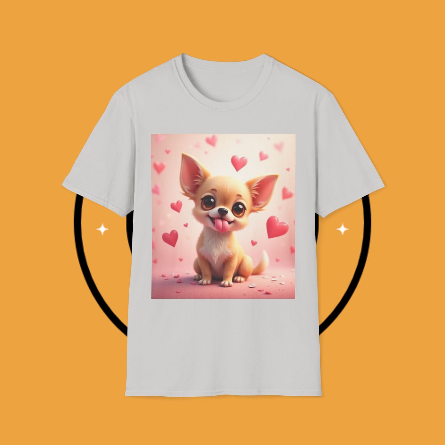 Cute Chihuahua Puppy Love Heart T-Shirt - Funny Dog Lover Gift Tee | Kawaii Pet Apparel
