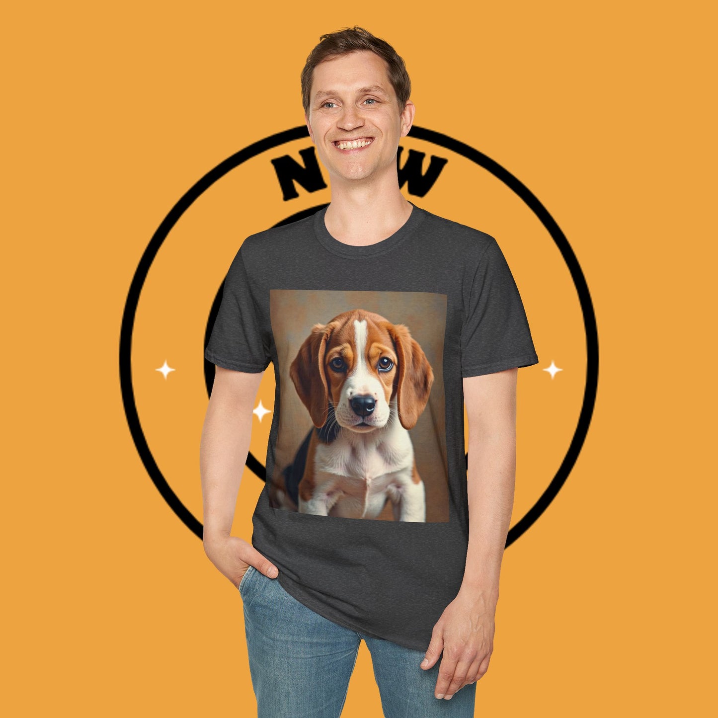 Adorable Beagle Puppy T-Shirt - Cute Dog Lover Gift | Premium Cotton Tee with Expressive Eyes Design