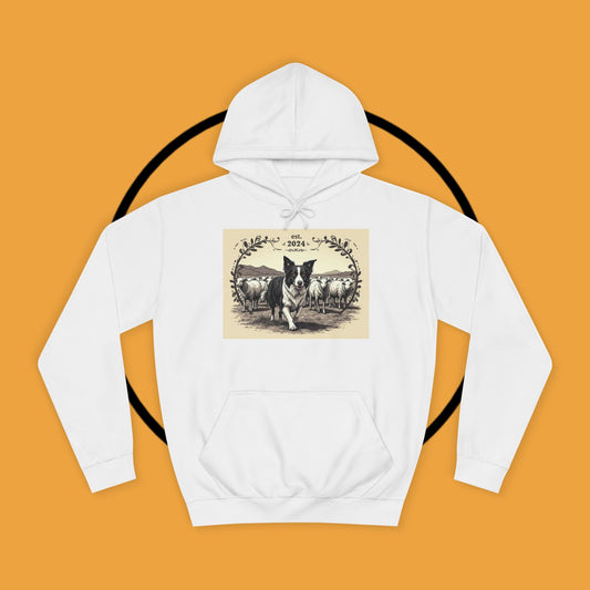 "Border Collie Sheep Herding Hoodie - Vintage Farm Life Est. 2024 Sweatshirt | Premium Pastoral Dog Design"
