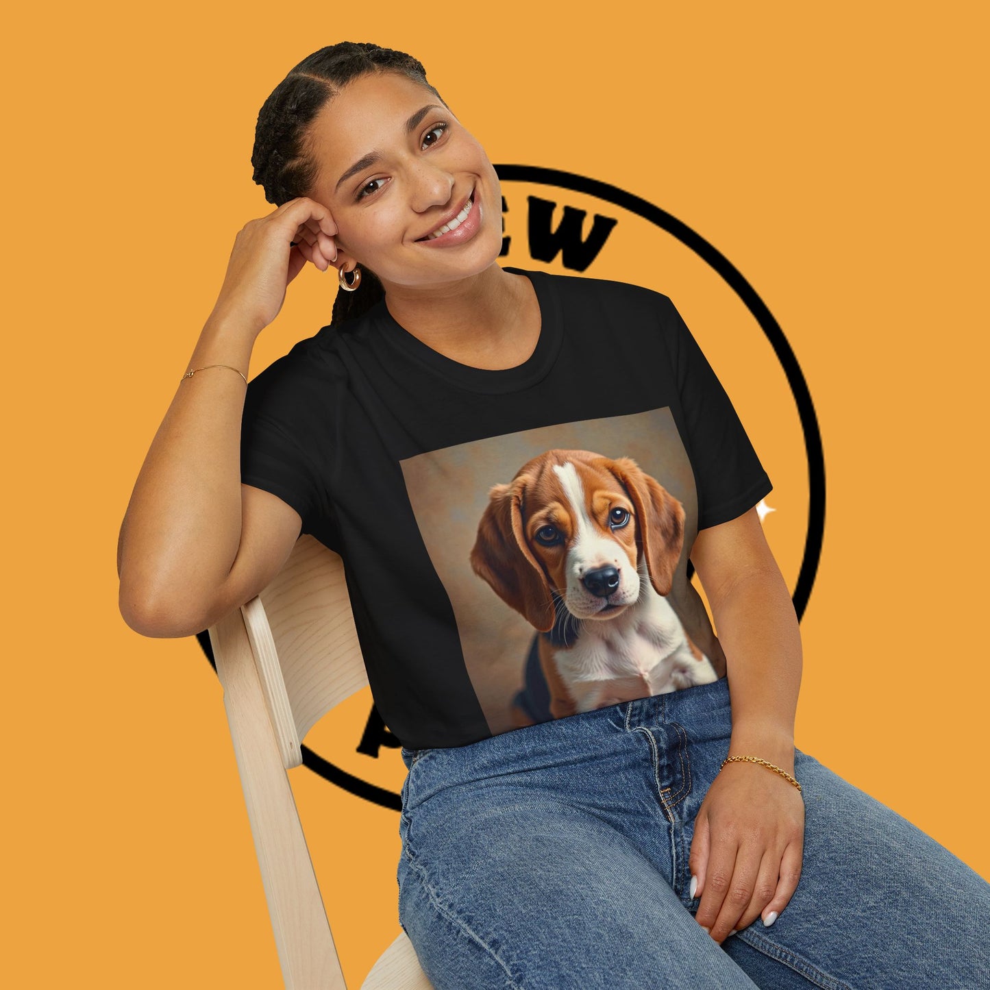 Adorable Beagle Puppy T-Shirt - Cute Dog Lover Gift | Premium Cotton Tee with Expressive Eyes Design
