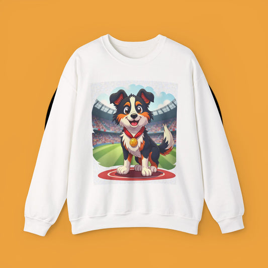 Champion Dog Gold Medal Crewneck Sweatshirt - Victory Puppy Stadium Sports | Winner Athletic Gift