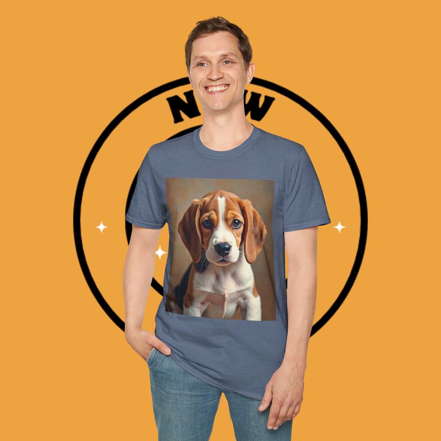 Adorable Beagle Puppy T-Shirt - Cute Dog Lover Gift | Premium Cotton Tee with Expressive Eyes Design