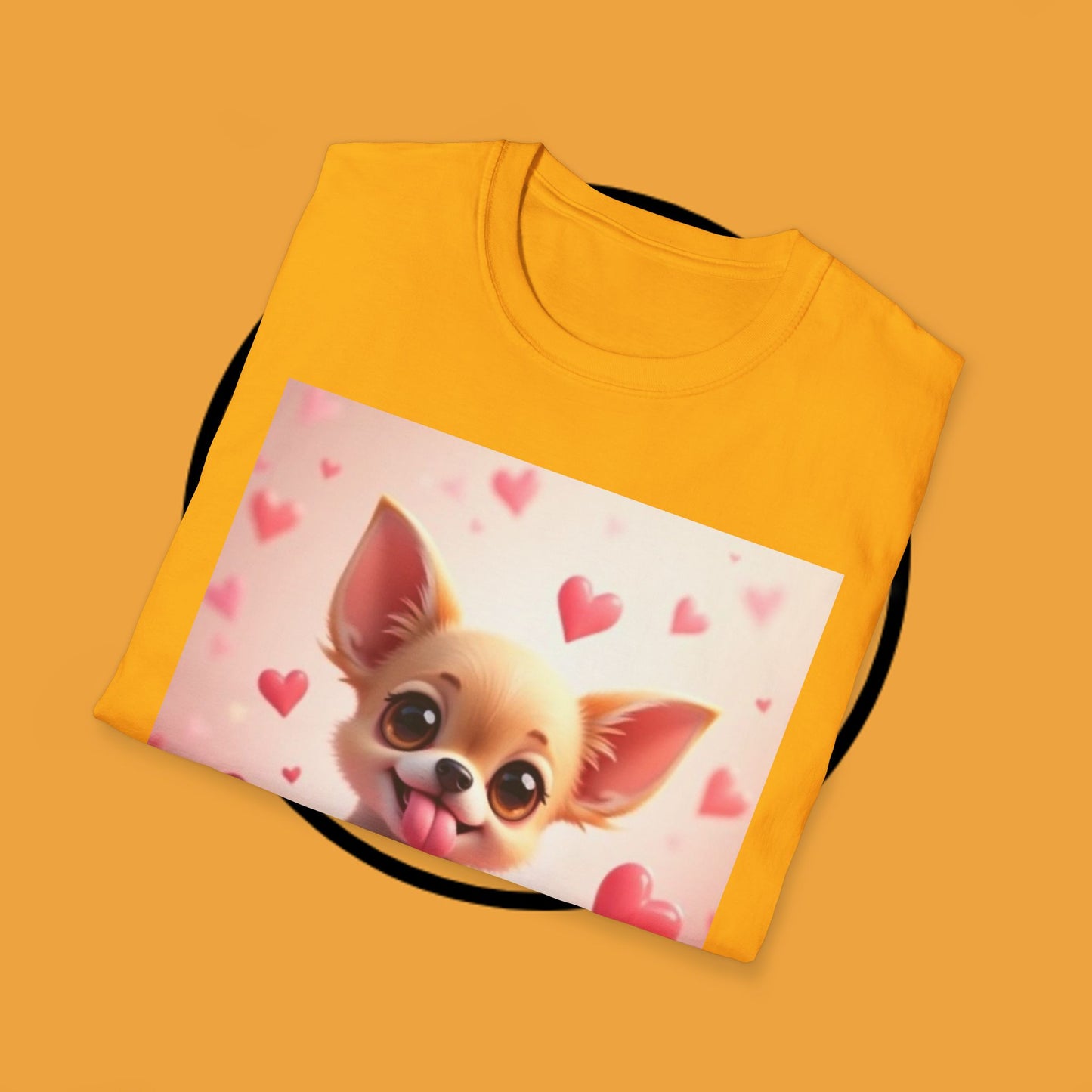 Cute Chihuahua Puppy Love Heart T-Shirt - Funny Dog Lover Gift Tee | Kawaii Pet Apparel