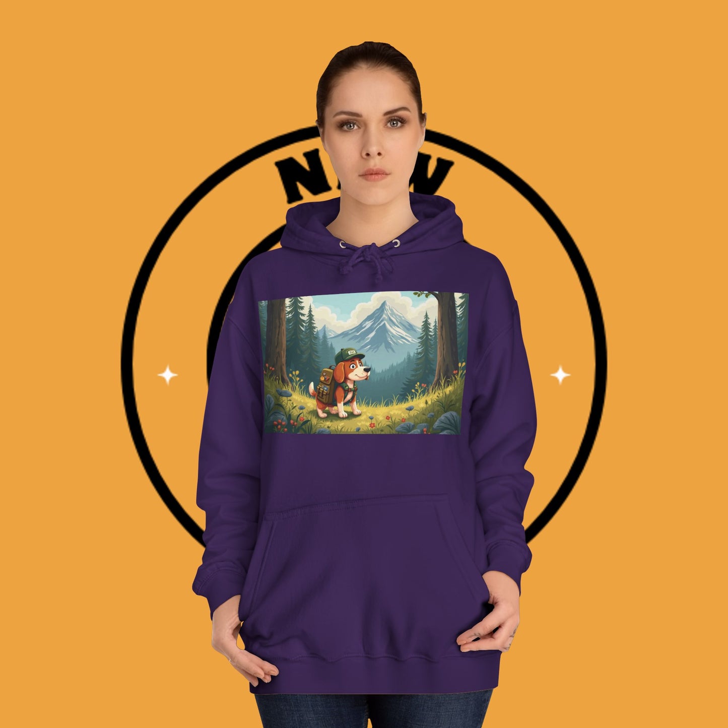 Adventure Awaits! 🌲🐾 - Beagle backpacker - Adorable Hiker Dog Hoodie - Unisex Hoodie