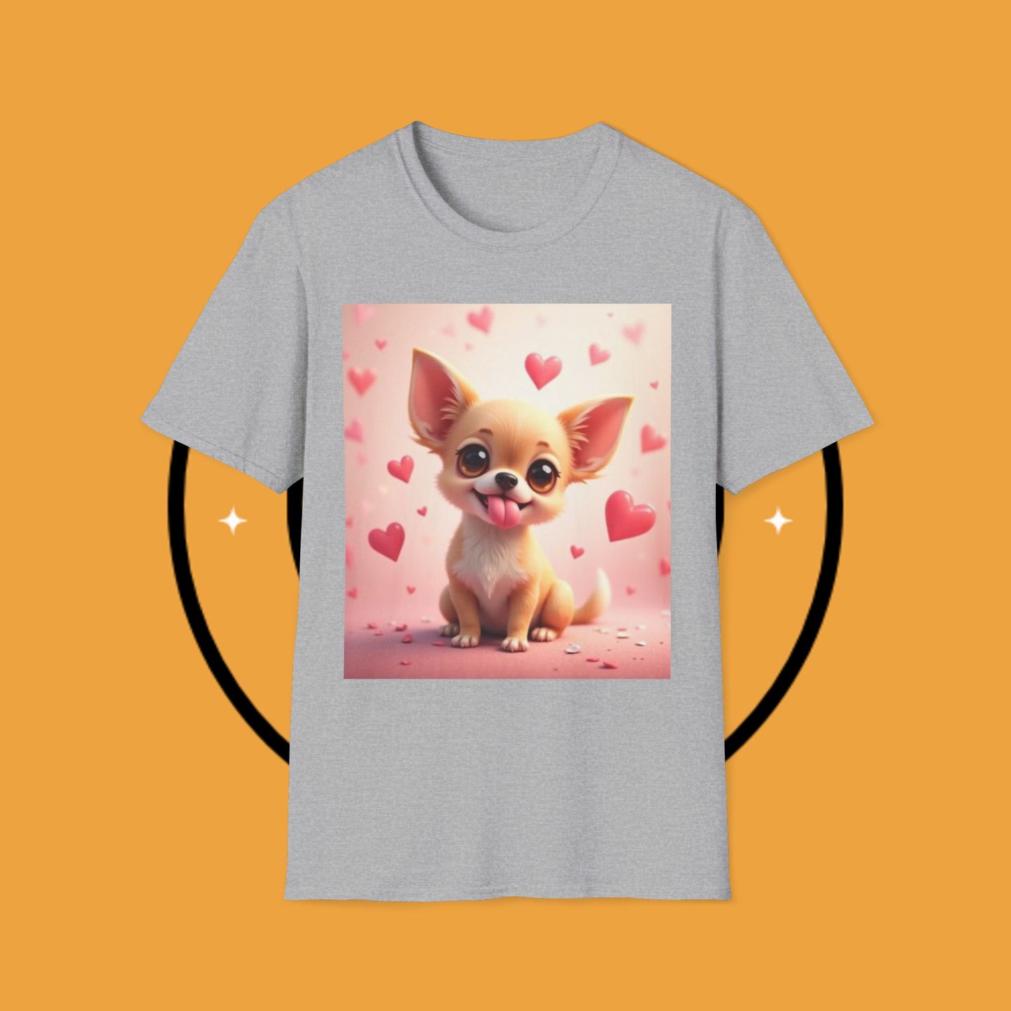 Cute Chihuahua Puppy Love Heart T-Shirt - Funny Dog Lover Gift Tee | Kawaii Pet Apparel