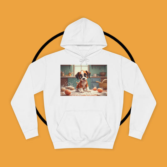 Adorable Mischievous Boxer Puppy Hoodie - Cute Kitchen Chaos Design | Dog Lover Gift