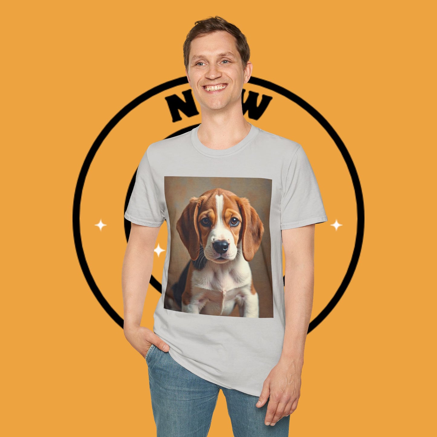 Adorable Beagle Puppy T-Shirt - Cute Dog Lover Gift | Premium Cotton Tee with Expressive Eyes Design