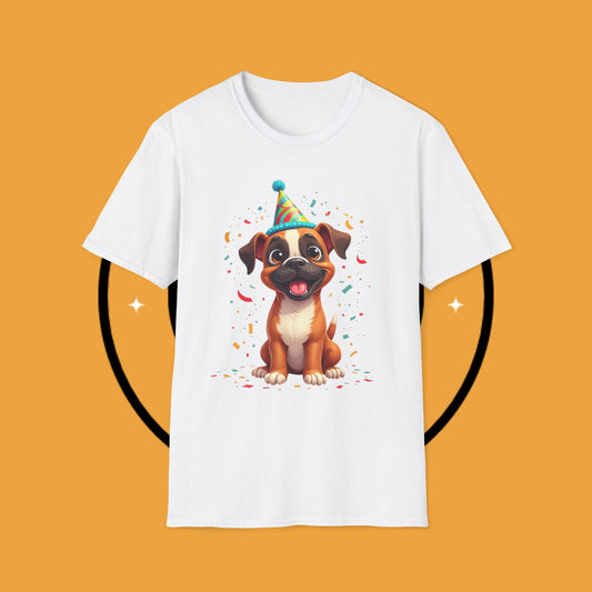Birthday Boxer Dog T-Shirt - Cute Party Pup Celebration Tee