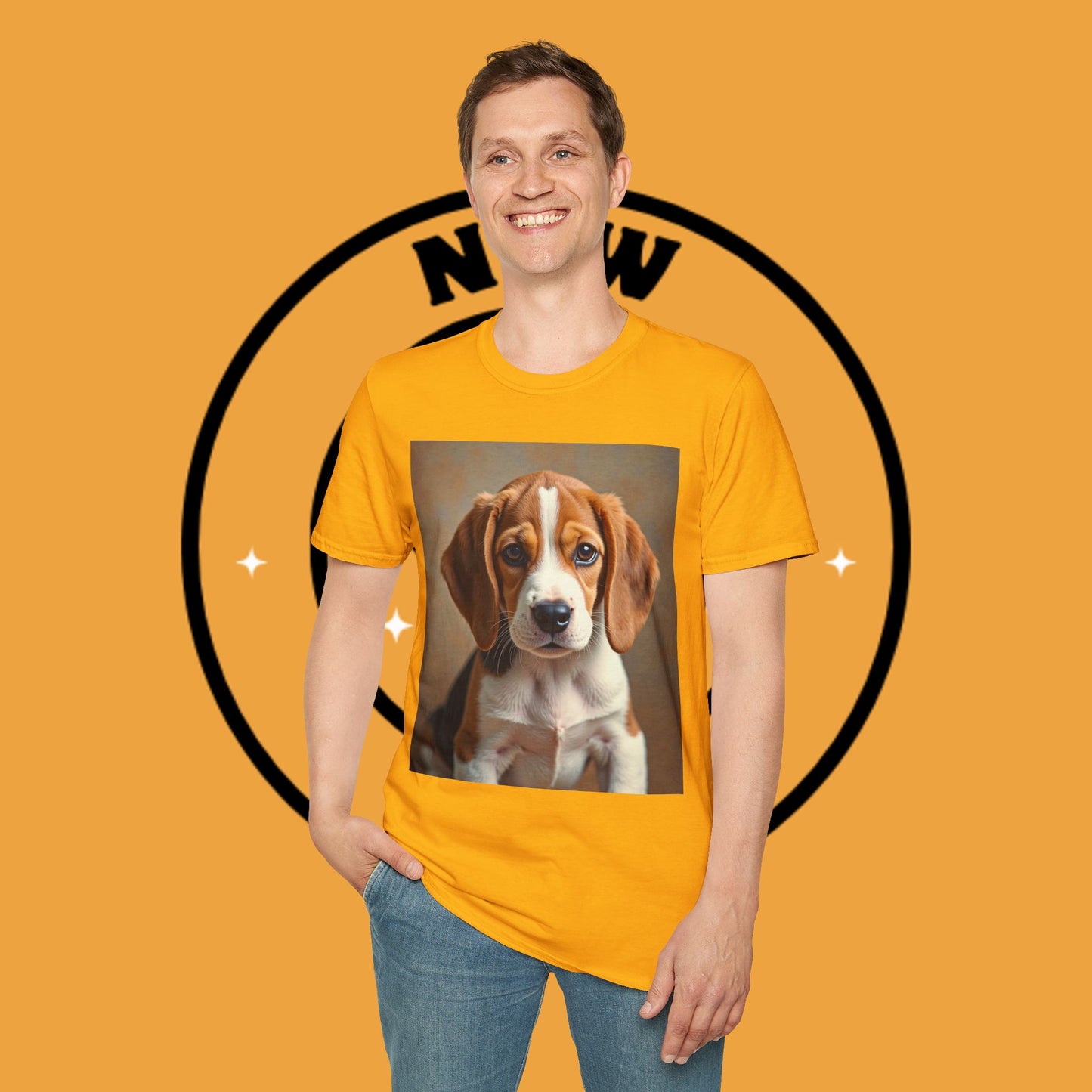 Adorable Beagle Puppy T-Shirt - Cute Dog Lover Gift | Premium Cotton Tee with Expressive Eyes Design