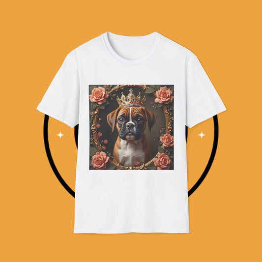 Royal Boxer Dog Crown T-Shirt - Majestic King Puppy Tee