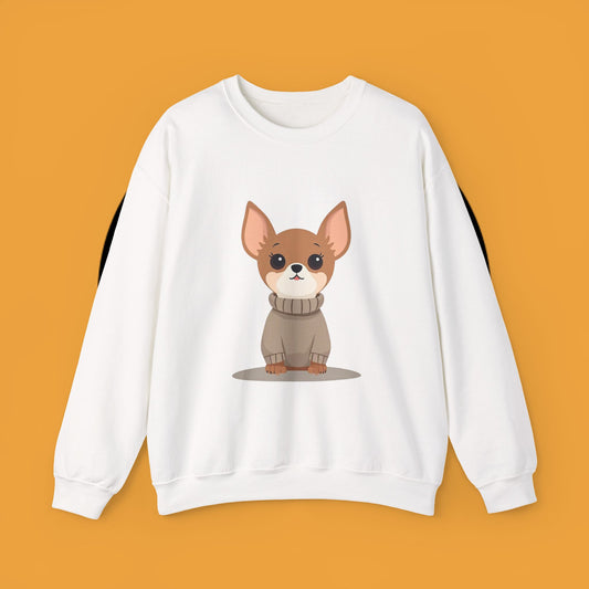 Cute Chihuahua Kawaii Sweatshirt | Cozy Dog in Sweater Design | Adorable Pet Lover Gift
