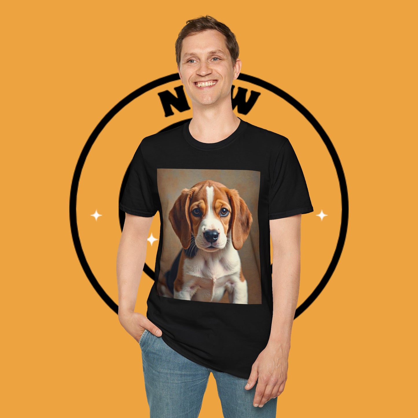 Adorable Beagle Puppy T-Shirt - Cute Dog Lover Gift | Premium Cotton Tee with Expressive Eyes Design