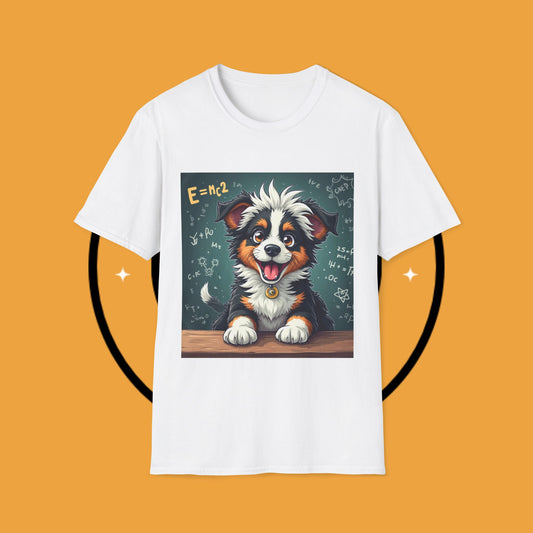 "Einstein Border Collie - Genius Puppy Professor" - Educational Dog T-Shirt - Smart Border Collie Science T-Shirt - Genius Puppy Professor Math Physics Tee | Educational Dog Gift
