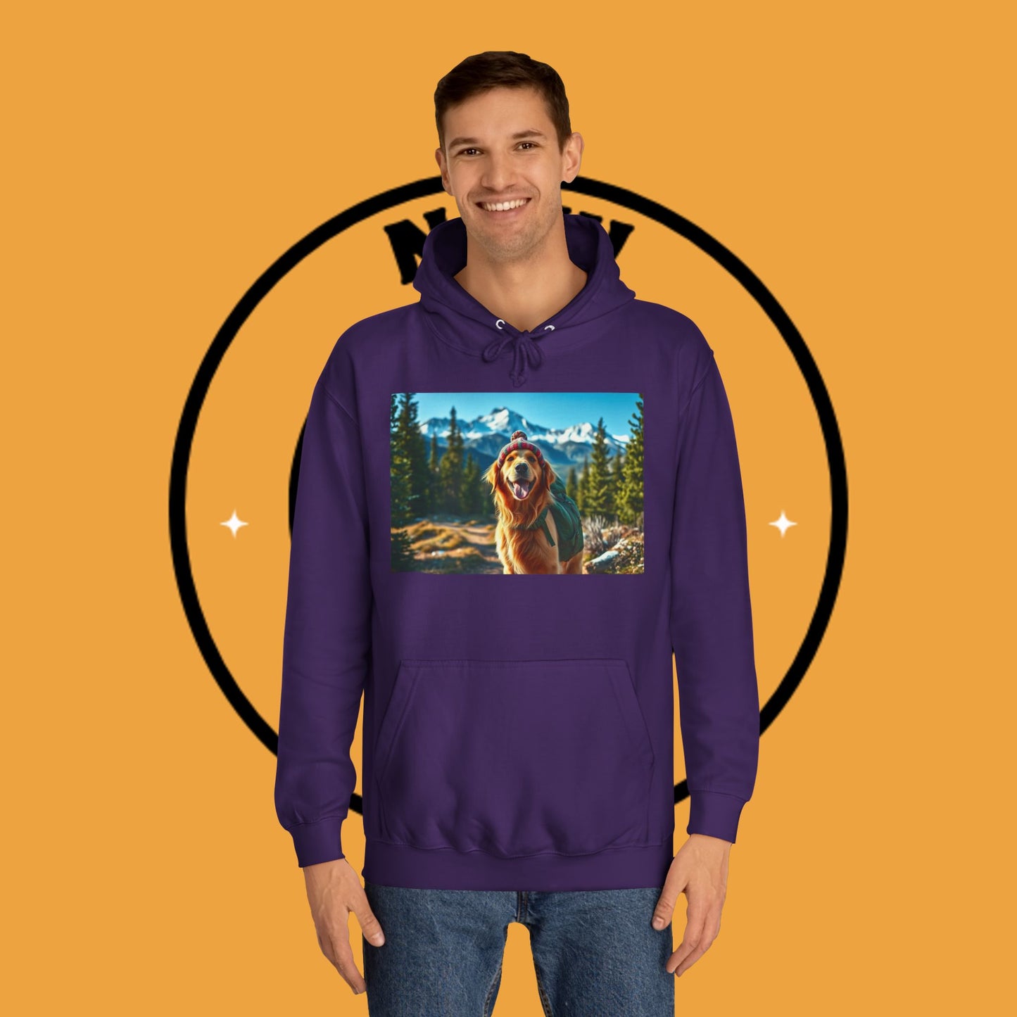 Adventure Awaits – Golden Retriever Mountain Hike Hoodie - Unisex Hoodies