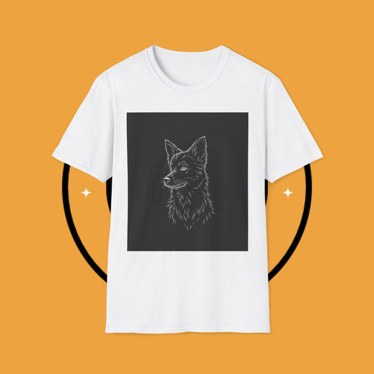 Premium Border Collie Portrait T-Shirt - Minimalist Black & White Design | Dog Lover Graphic Tee