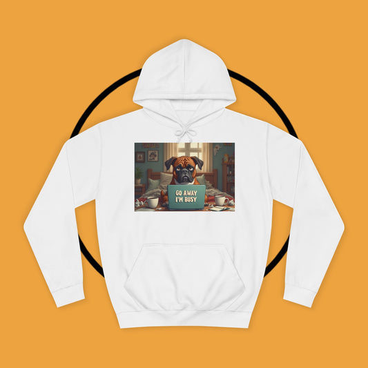 "Go Away I'm Busy" Working Dog Hoodie - Funny Office Humor Apparel | Remote Work Gift