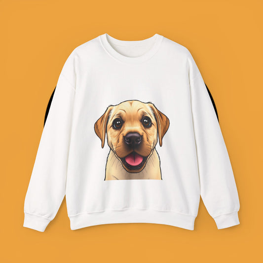 Labrador Puppy Crewneck Sweatshirt - Cartoon Dog Digital Art