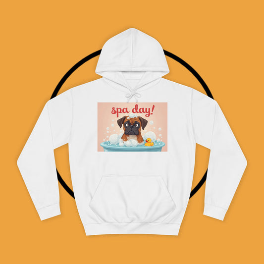 Spa Day Boxer Dog Hoodie | Self-Care Relaxation Gift | Pamper Day Pet Apparel | Wellness Vibes