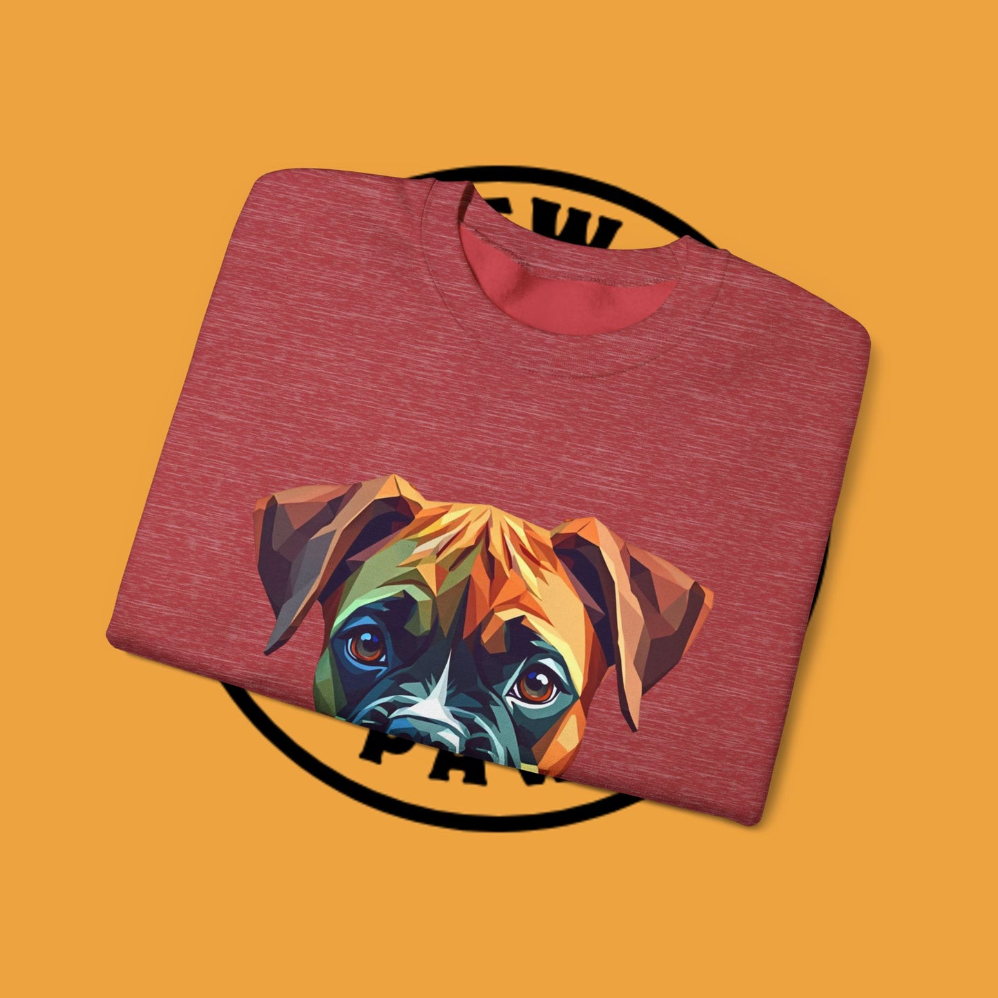 Geometric Boxer Dog Crewneck Sweatshirt - Polygon Art Pet Portrait - Modern Design Lover Gift