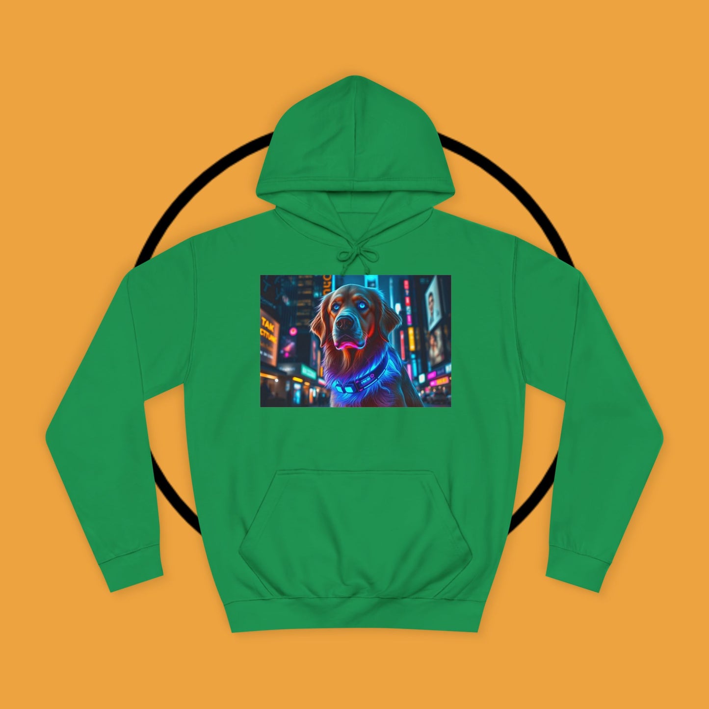 Neon City Lights – Futuristic Urban Dog Hoodie - Unisex Hoodies