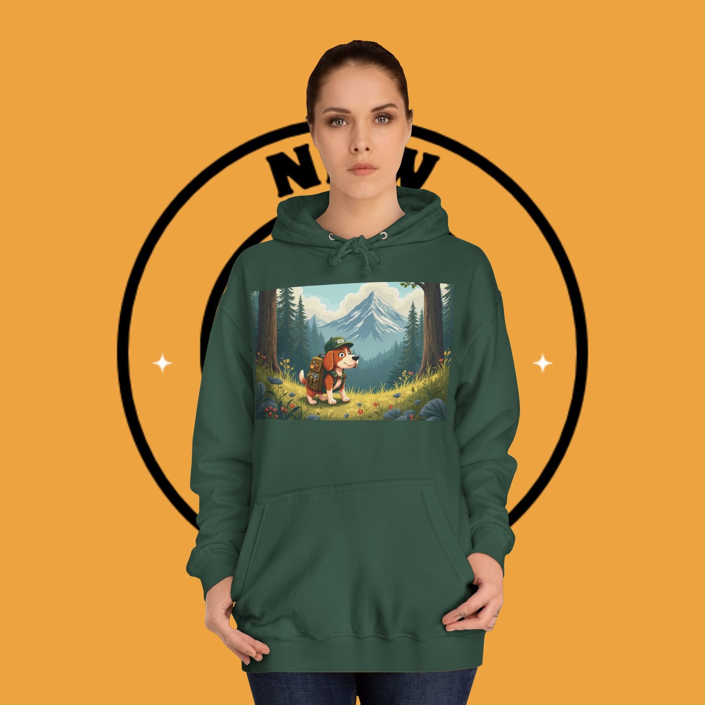 Adventure Awaits! 🌲🐾 - Beagle backpacker - Adorable Hiker Dog Hoodie - Unisex Hoodie