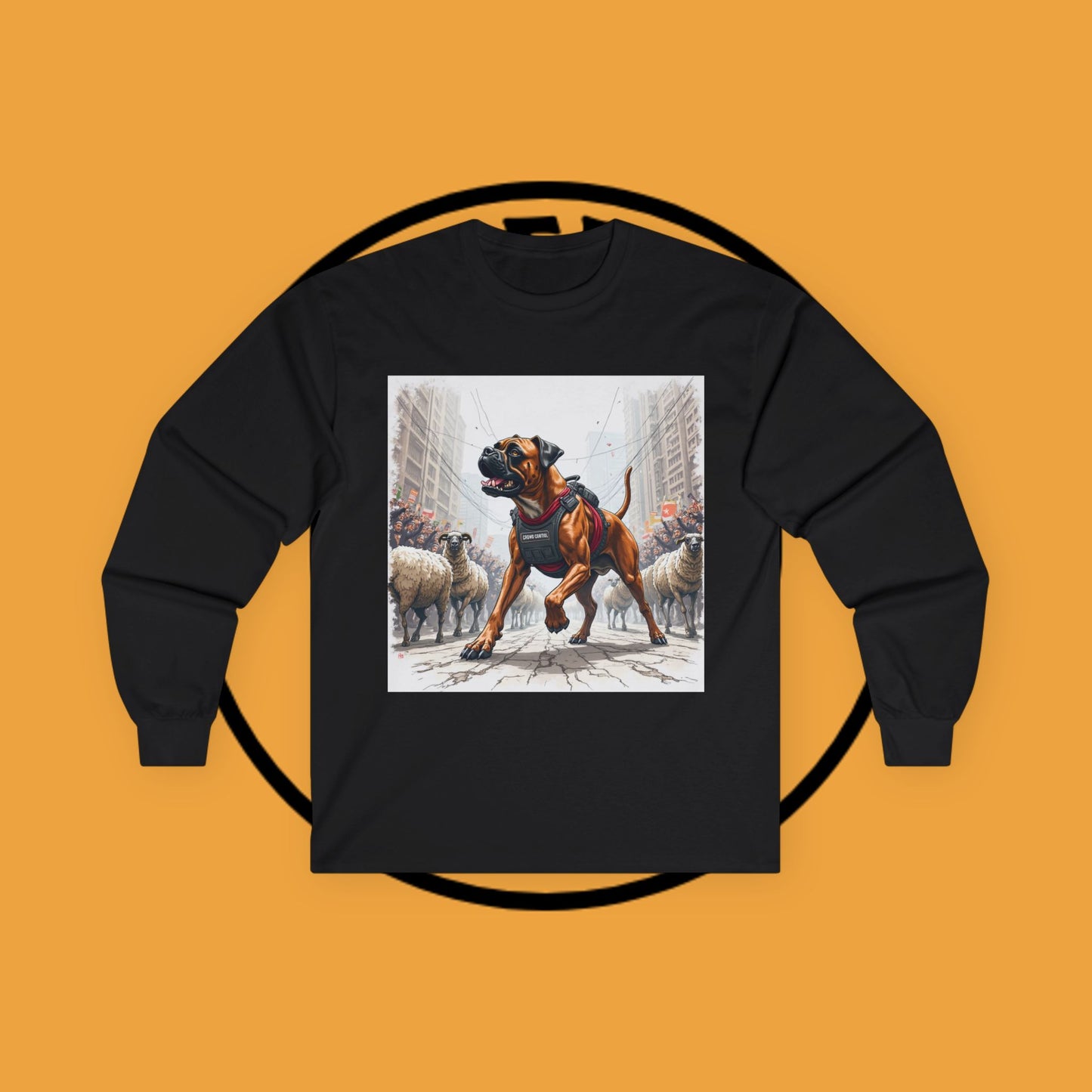 Crowd Control Dog Long Sleeve Tee - Tactical K9 Urban Sheep Herding Shirt