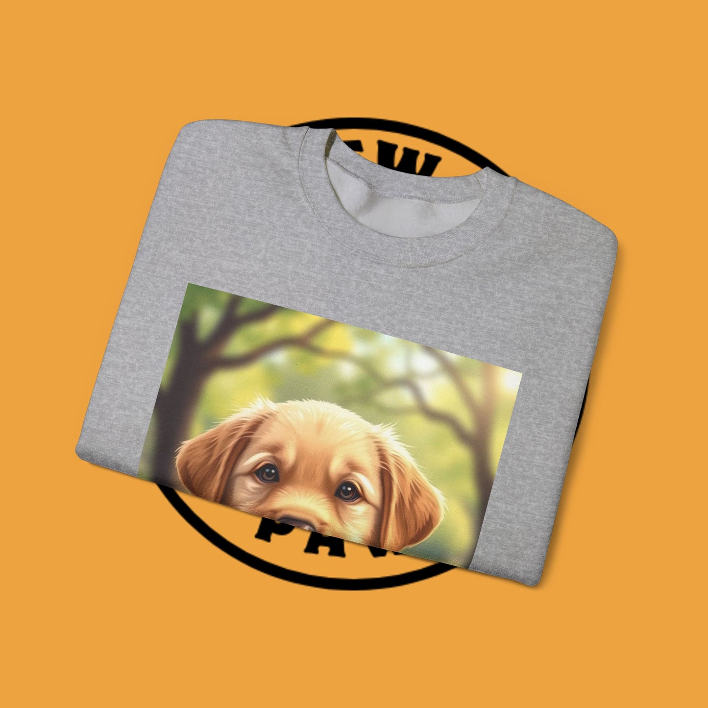 Crewneck Sweatshirt - Adorable Puppy Smiling in the Park - Sweet and Happy Golden Retriever