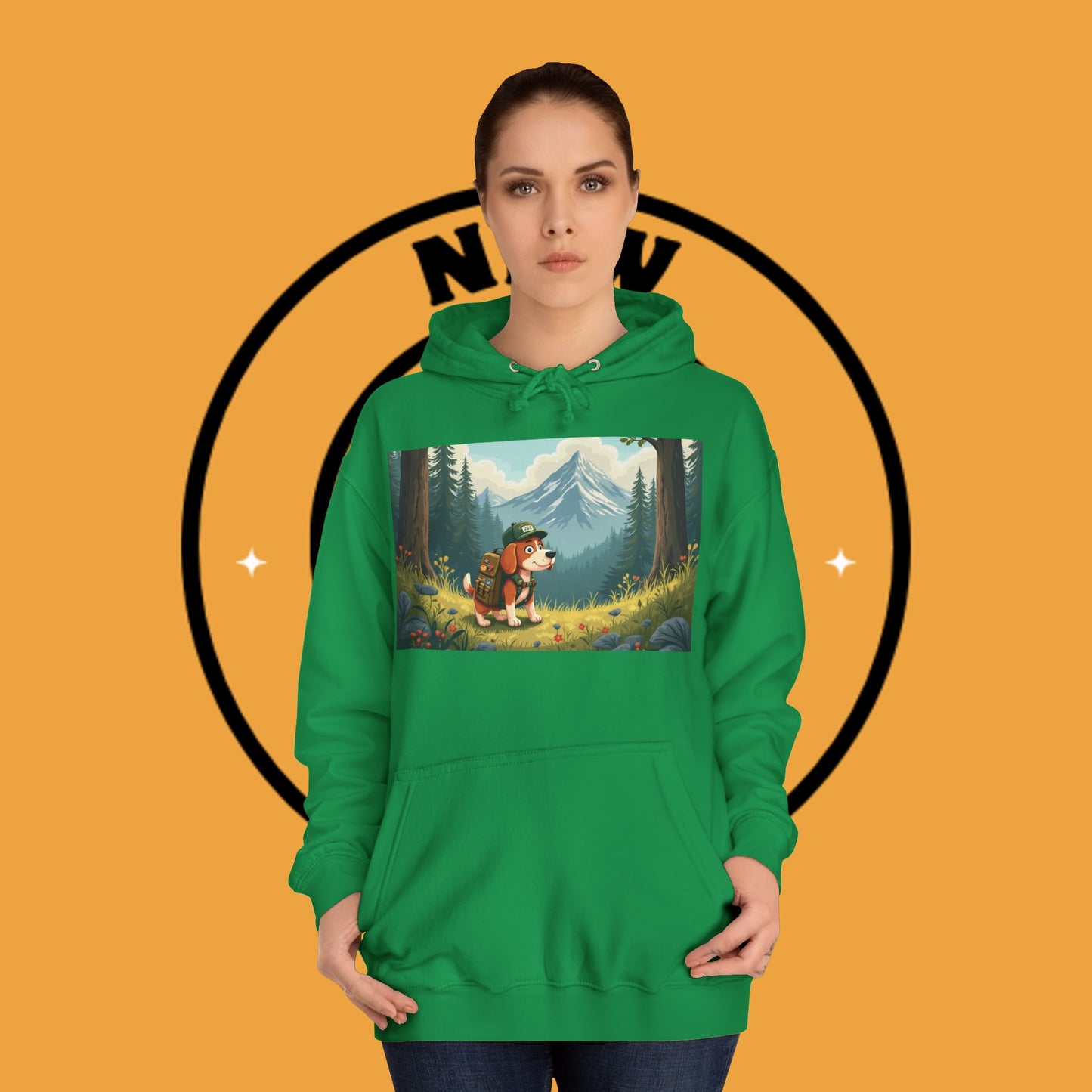 Adventure Awaits! 🌲🐾 - Beagle backpacker - Adorable Hiker Dog Hoodie - Unisex Hoodie