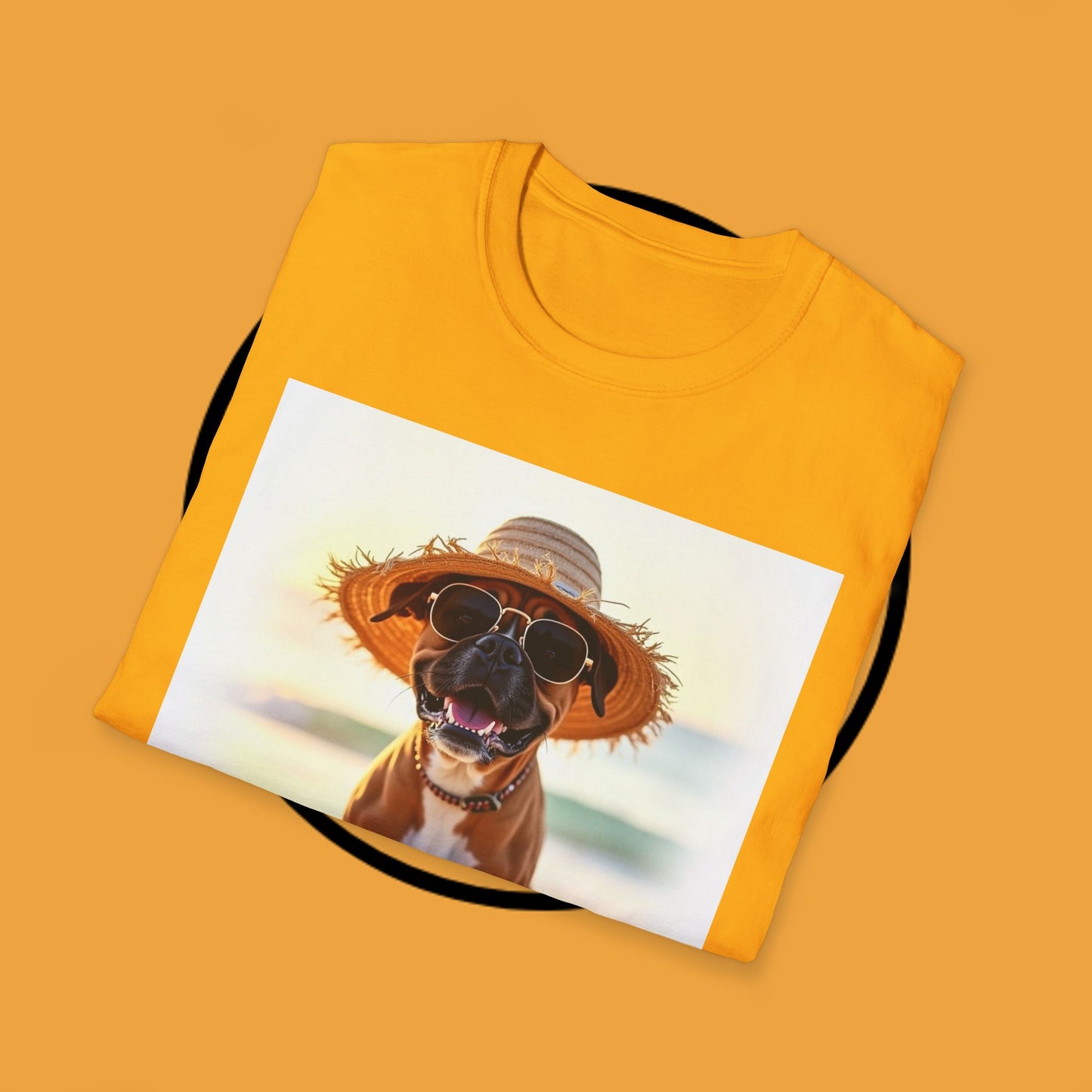 "Vacation Boxer Beach Vibes" Premium Summer T-Shirt / Beach Boxer Dog T-Shirt - Vacation Vibes Summer Pup Tee