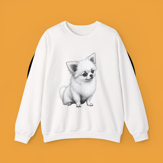 Classic Chihuahua Sketch Sweatshirt | Black White Dog Portrait | Artistic Pet Lover Gift
