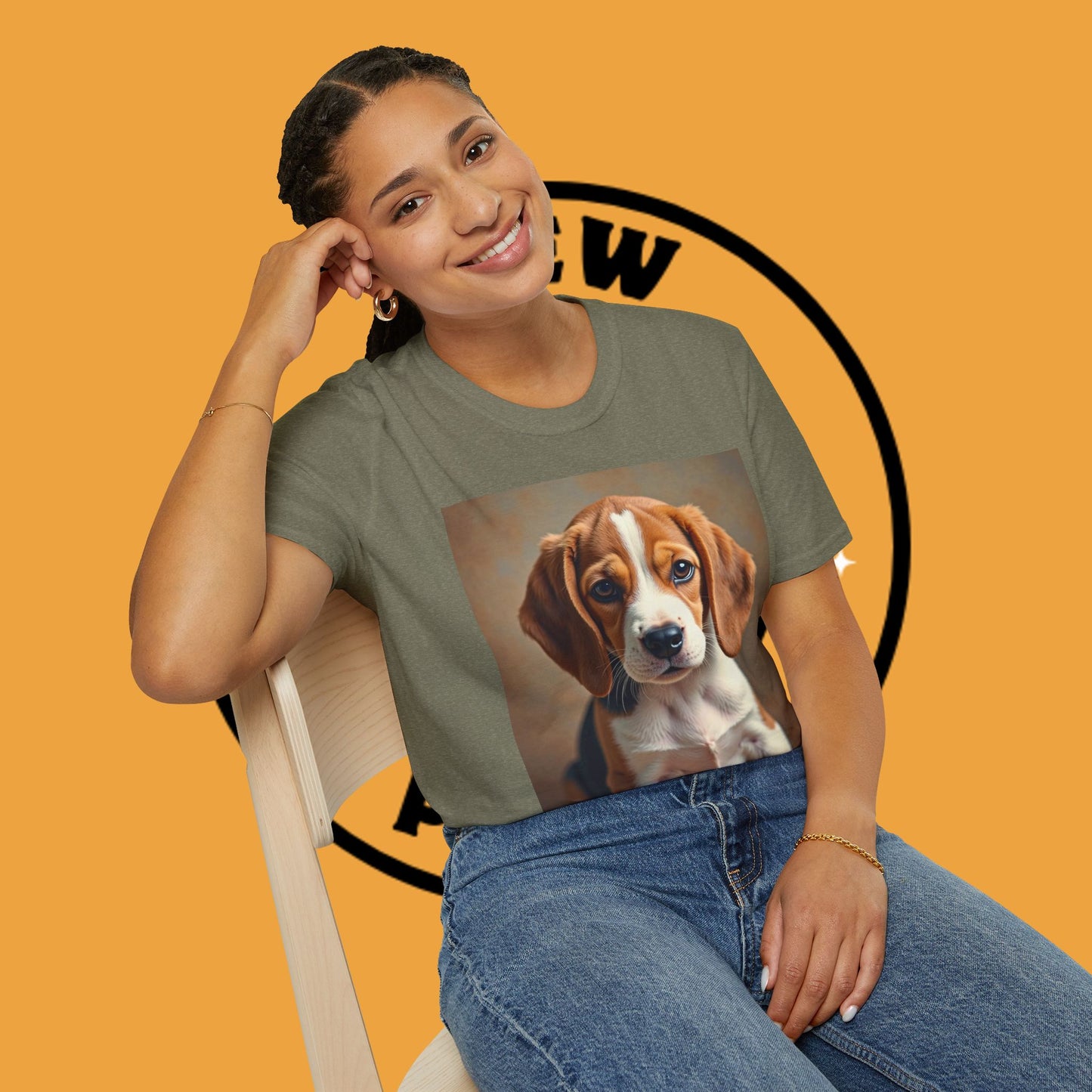 Adorable Beagle Puppy T-Shirt - Cute Dog Lover Gift | Premium Cotton Tee with Expressive Eyes Design