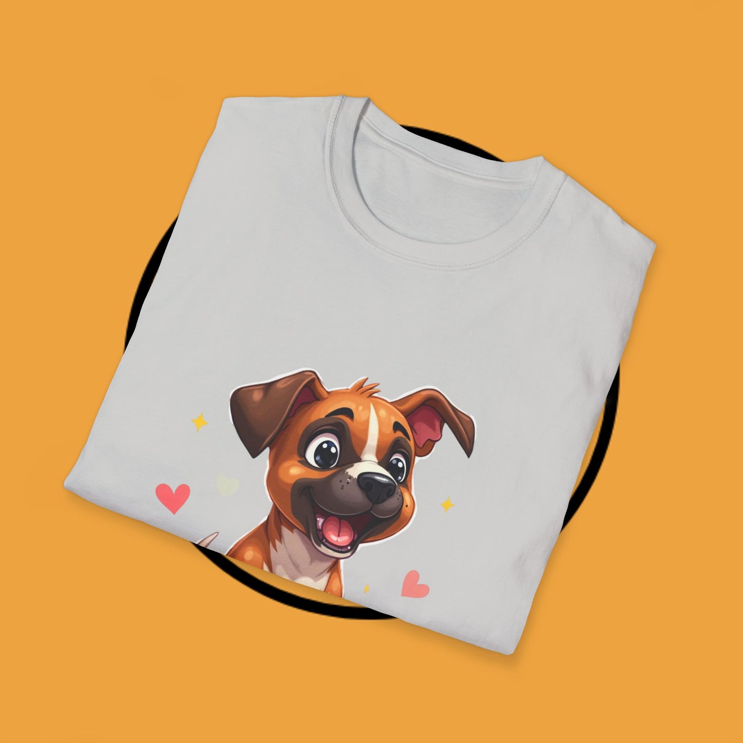 Cute Boxer Puppy Love T-Shirt - Happy Dog Heart Design Tee for Dog Lovers