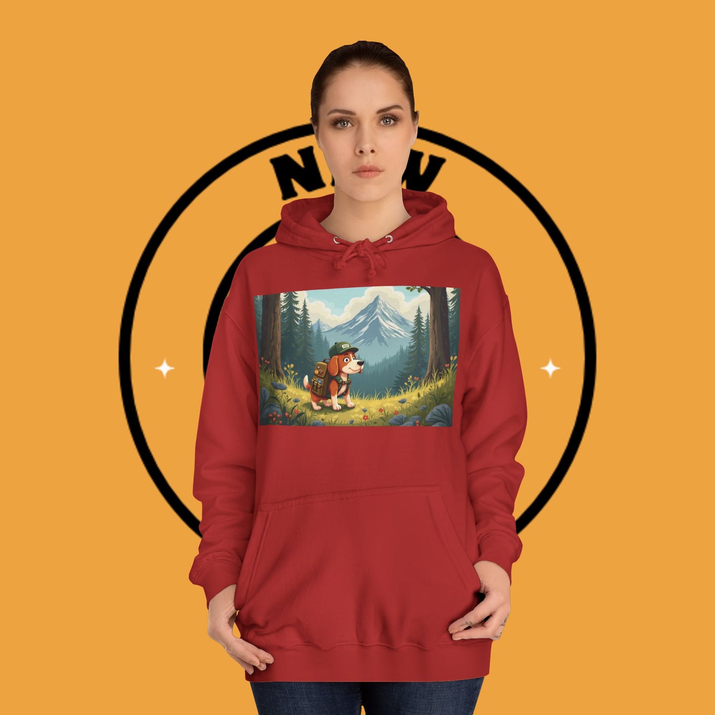 Adventure Awaits! 🌲🐾 - Beagle backpacker - Adorable Hiker Dog Hoodie - Unisex Hoodie