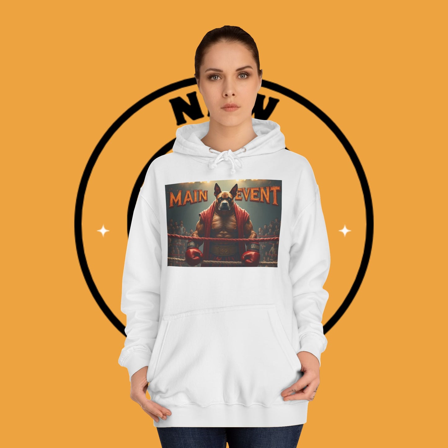 Boxing Boxer Dog Hoodie | Main Event Champion | Funny Fighting Dog Gift | Sports Pet Apparel
