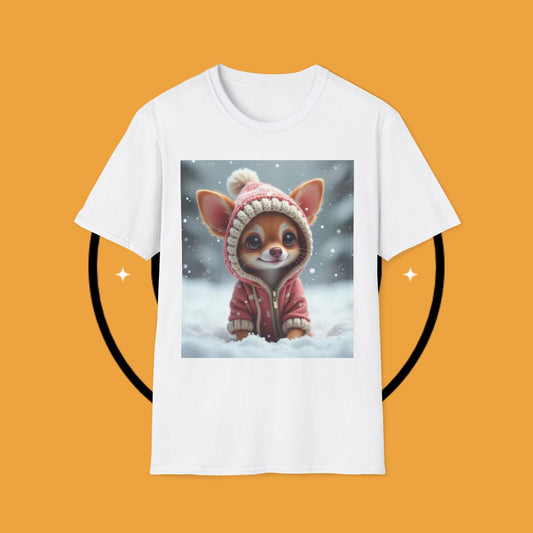 Winter Chihuahua Snow T-Shirt - Cozy Holiday Dog Art - Christmas Pet Hoodie Tee - Cute Winter Animal Shirt
