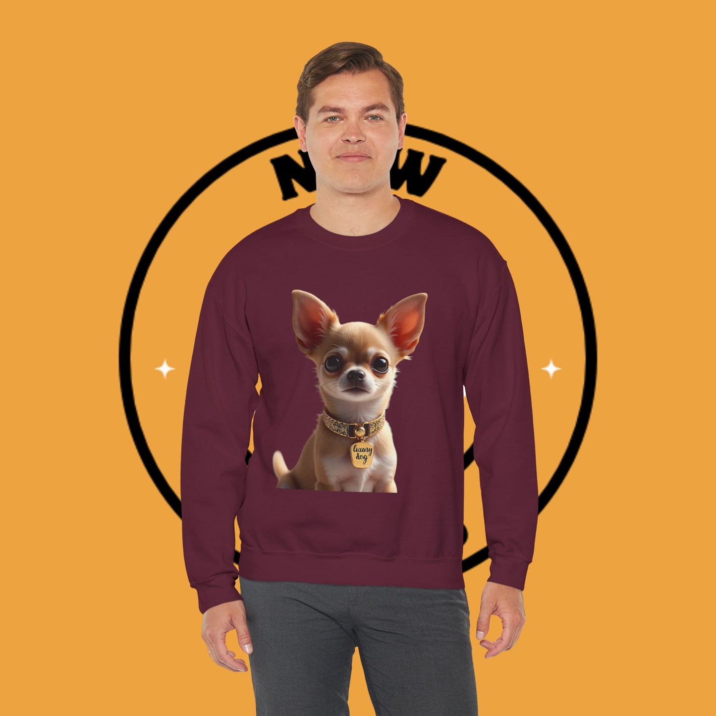 Luxury Chihuahua Sweatshirt | Premium Designer Dog Portrait | High-End Pet Lover Fashion