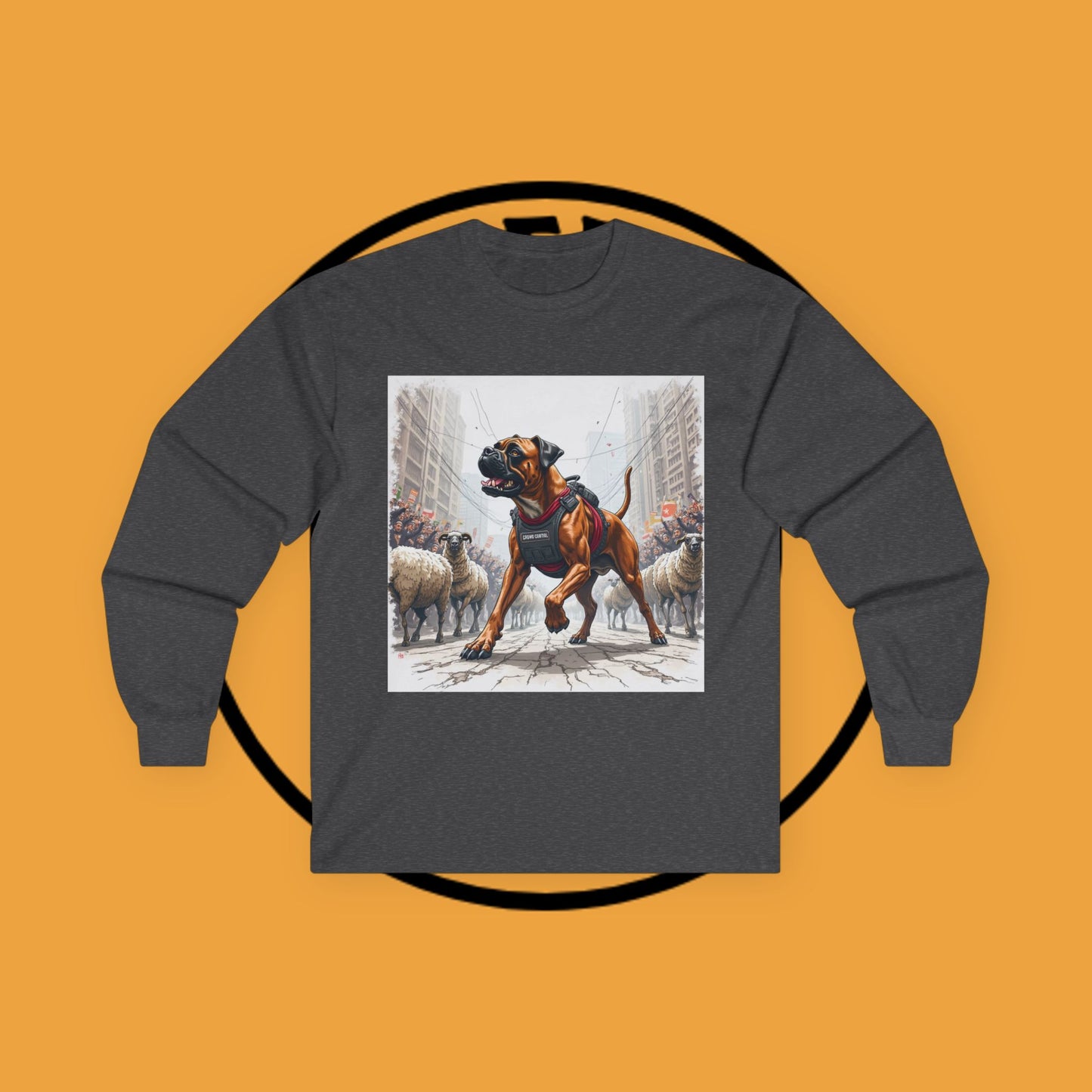 Crowd Control Dog Long Sleeve Tee - Tactical K9 Urban Sheep Herding Shirt
