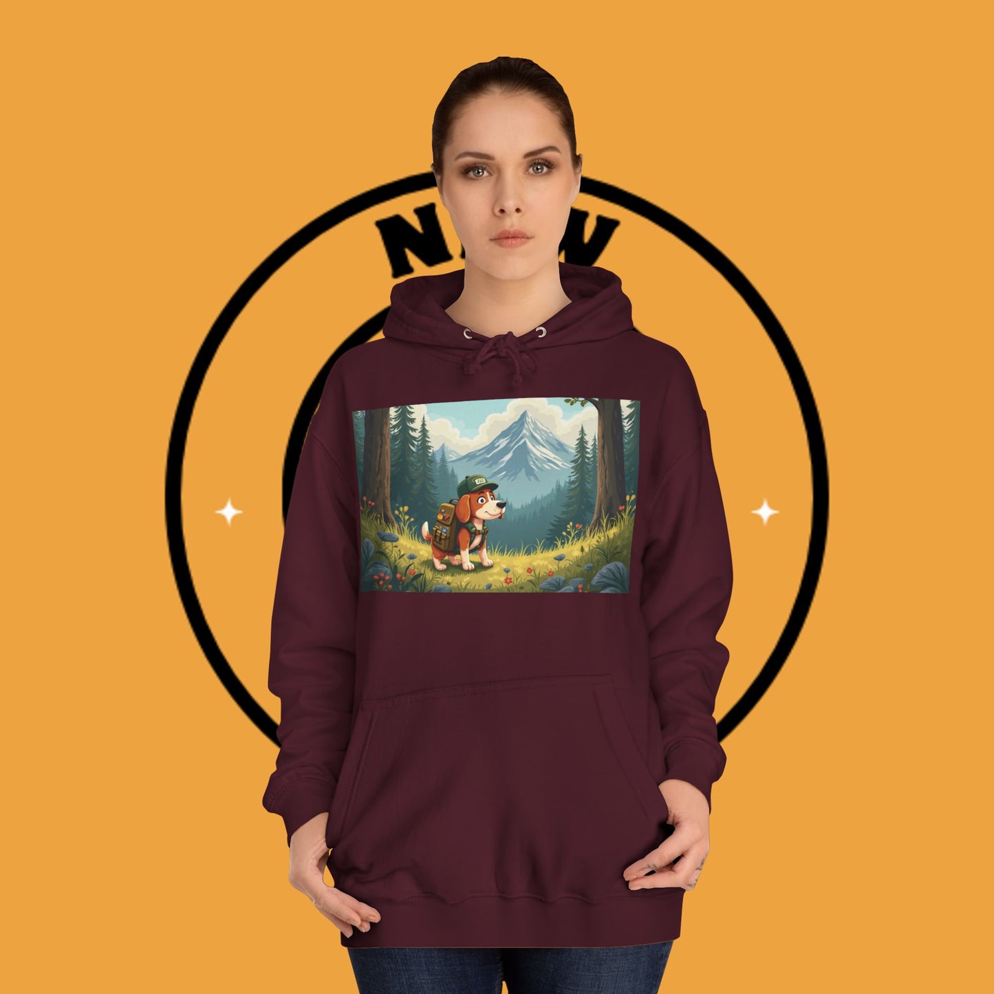 Adventure Awaits! 🌲🐾 - Beagle backpacker - Adorable Hiker Dog Hoodie - Unisex Hoodie