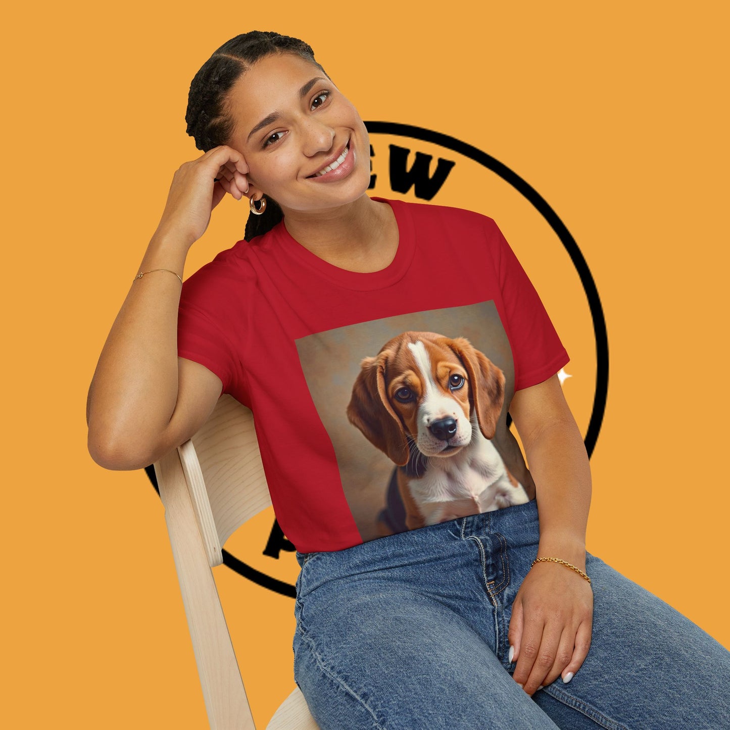 Adorable Beagle Puppy T-Shirt - Cute Dog Lover Gift | Premium Cotton Tee with Expressive Eyes Design